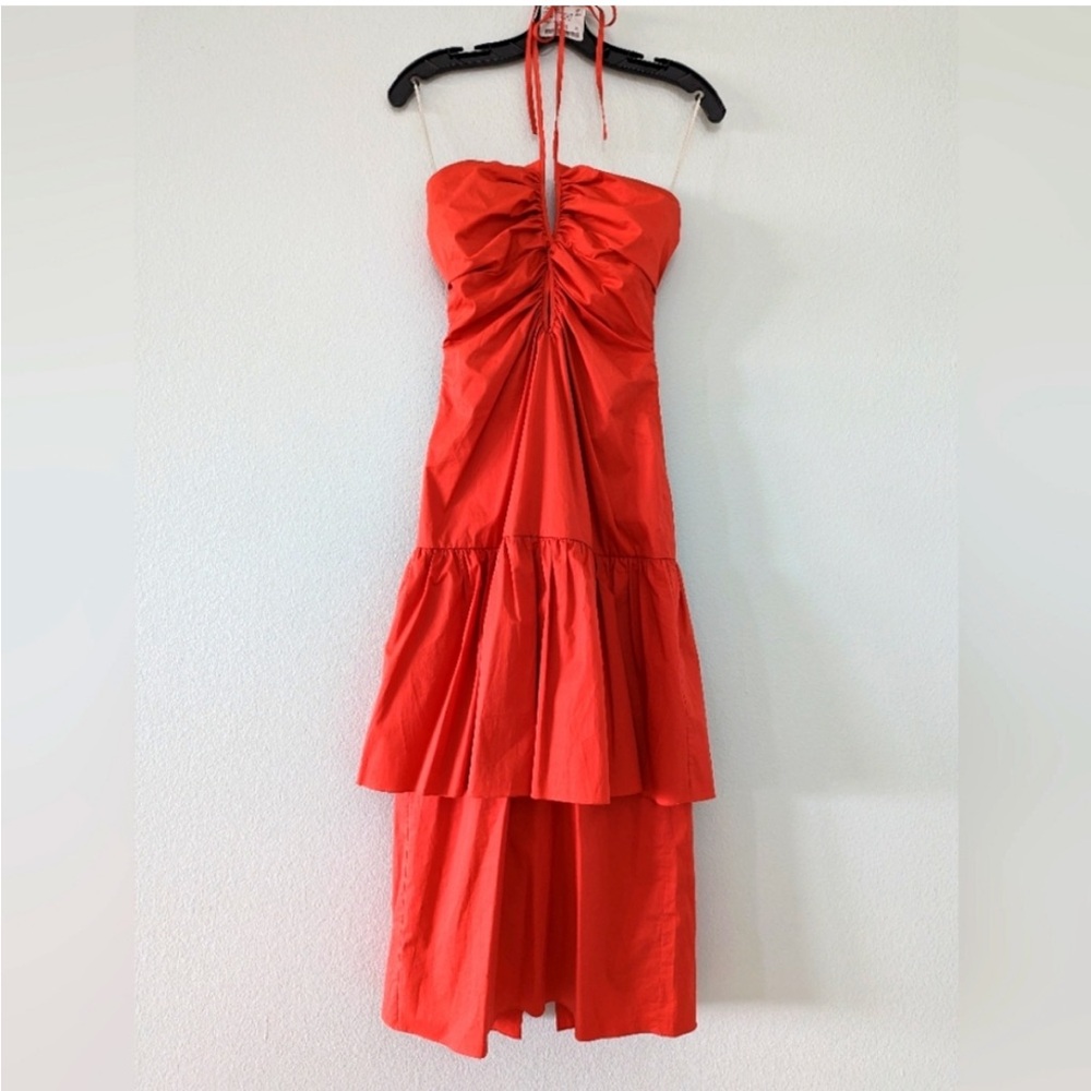 JOHANNA ORTIZ Love In Spanglish Layered Midi Halter Dress